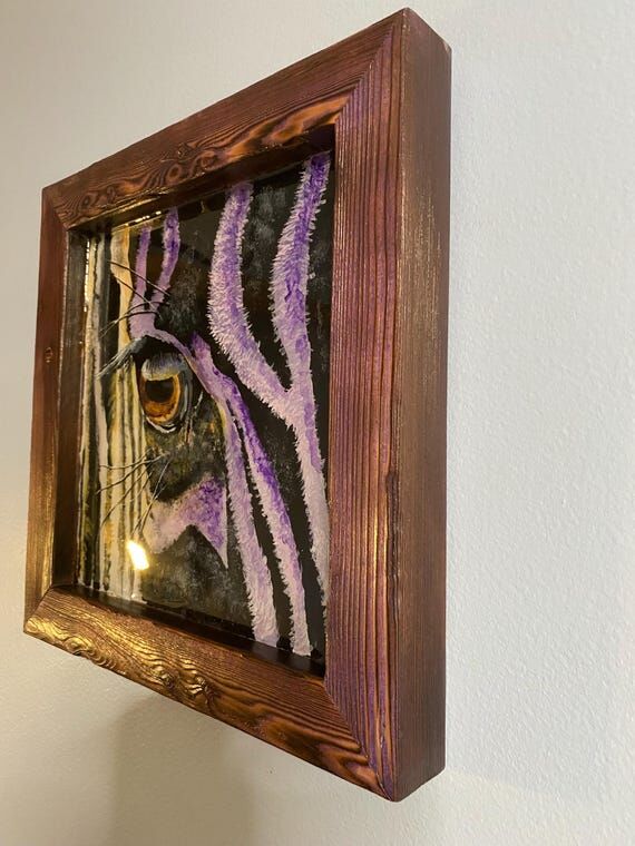 Zebra Eye Resin Layered Painting Wall Art, Ze...
