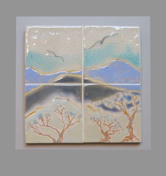 MURAL- BIRDS /LANDSCAPE- Original One of a Ki...