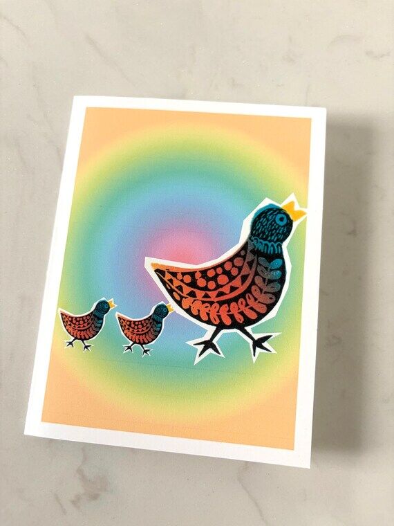 Mother's Day Card | Mama and Chicks | Origina...