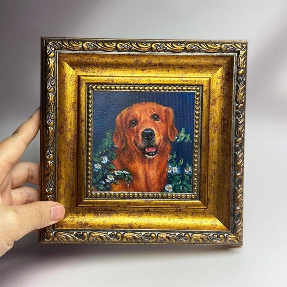 Custom Mini Dog Portrait from Photo - 4x4-inc...