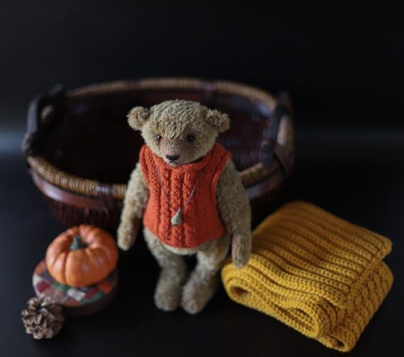 OOAK teddy bear Alvin - collectible handmade ...