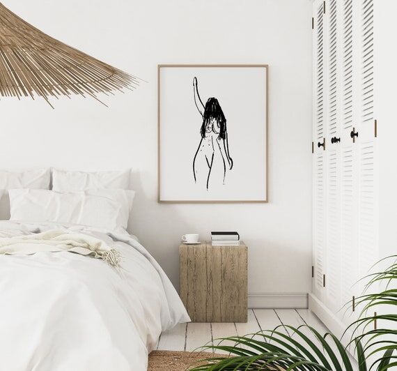 Hand Painted, Black Ink, Minimal Art, Hand Pa...