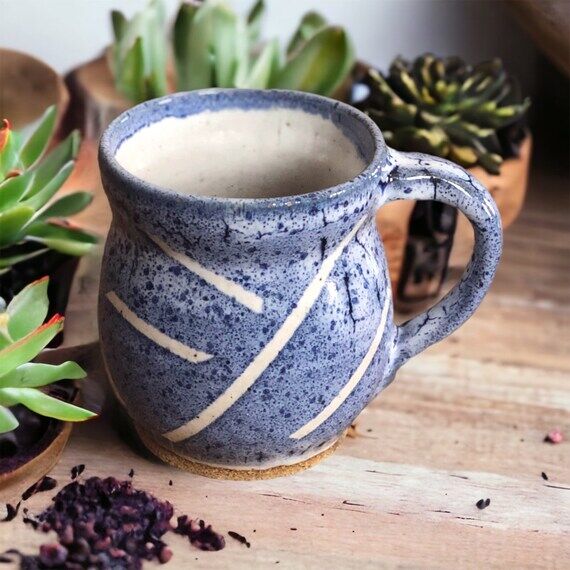 HANDMADE Vintage Glazed Stone Mug - 14 oz Sto...