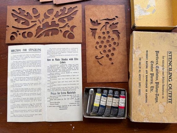 Vintage Stenciling Outfit Kit Art Supply...