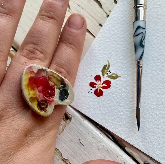 Handmade Ceramic Palette Rings...