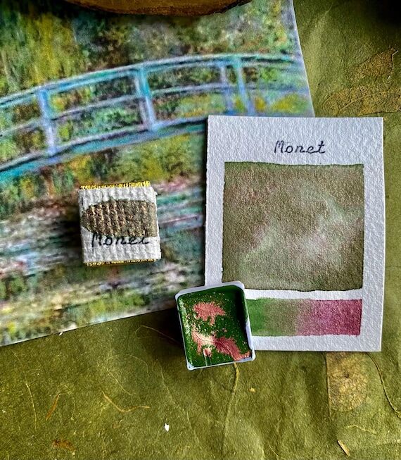 Artist Series: 'Monet' Green Handmade Waterco...