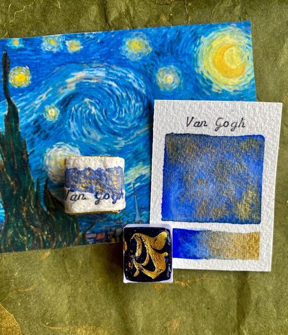 Artist Series: 'Van Gogh' Blue Handmade Water...