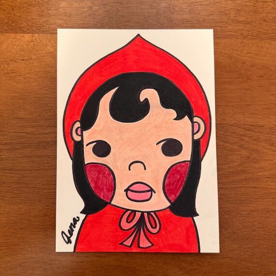 Original Little Red Riding Hood 5x7 Colored P...