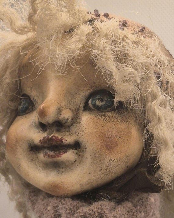 One-of-a-Kind Handmade Folk Art Doll – Rust...