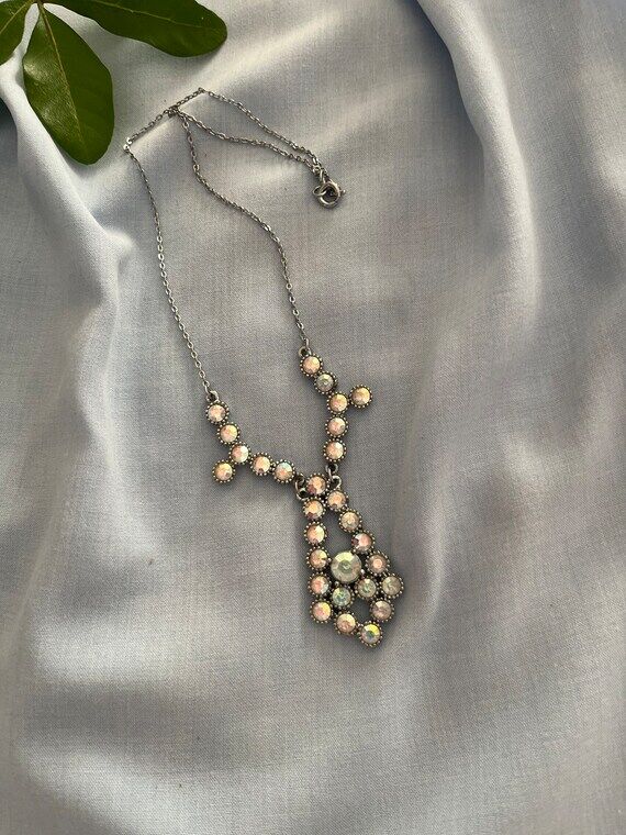 Vintage Aurora Borealis Crystal Choker Neckla...