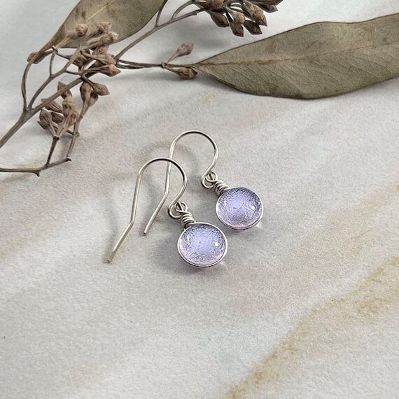 June Birthstone Earrings: Handmade Light Amet...