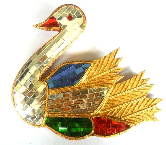 Handmade Wood Carving Duck Swan Goose With M...
