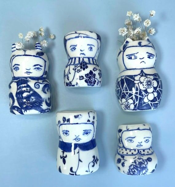 Small Wall Vase Decor, Handmade Ceramic Face ...