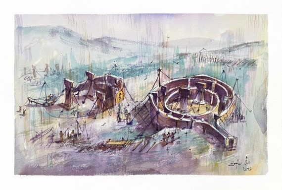 Gobeklitepe Urfa Original Watercolor Painting...