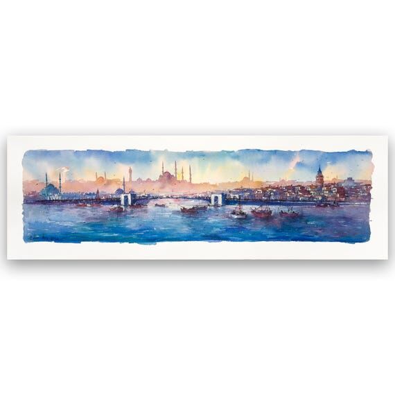 Istanbul Original Watercolor Painting, Eminö...