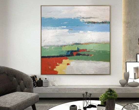 large abstract painting original canvas, larg...