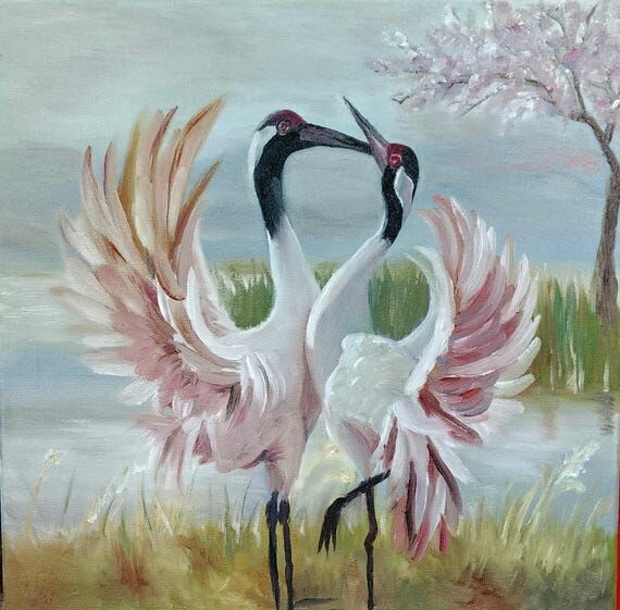 Original oil painting on a 14x14 stretched ca...