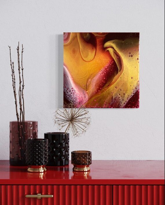 Lily Original Handmade Acrylic Painting on Ca...