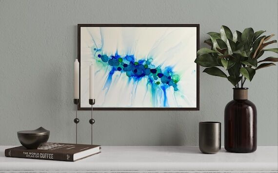 Spore Ink Art Original Abstract Painting Wall...