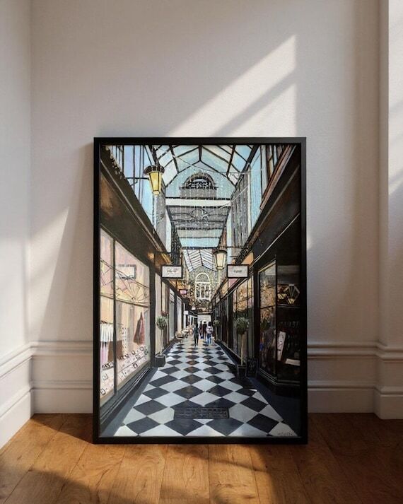 Cardiff Arcade, Fine Art Giclée Print of Car...