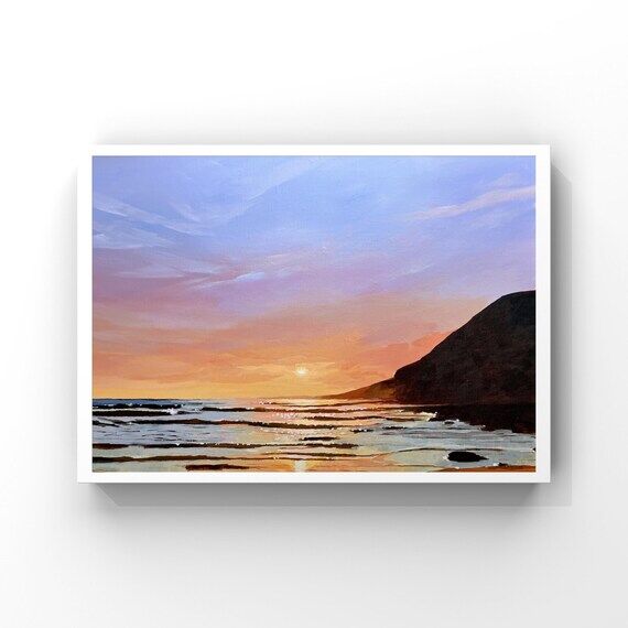 Sunset Beach Print, Dunraven Bay, Welsh Beach...