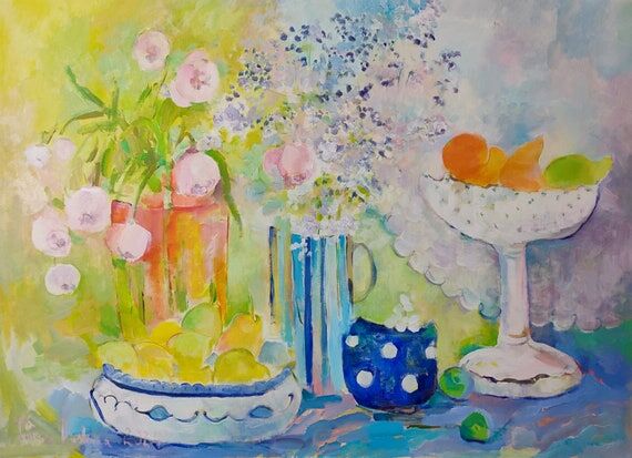 Large Original Painting Oversized Artwork Hou...