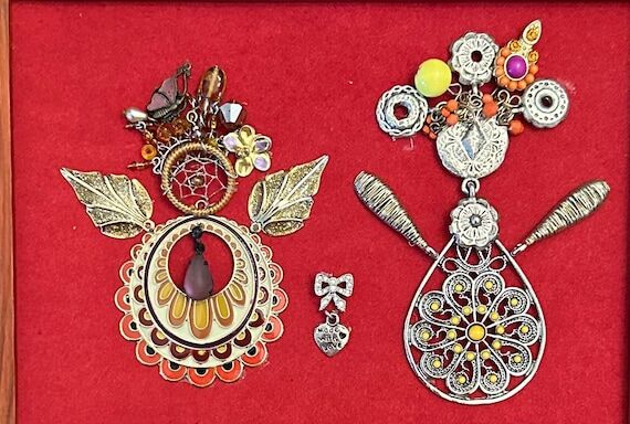 Pair of Whimsical Girlfriend Angels Boho Vin...