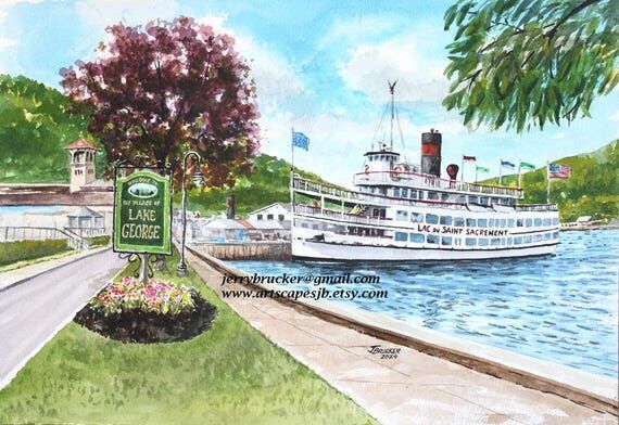 Welcome to Lake George Painting SteamShip Lac...