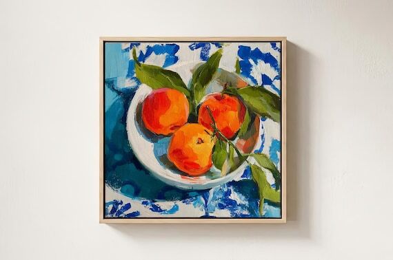 Oranges Still Life Original Canvas Oil Painti...