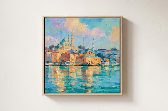 Istanbul Original Large Oil Painting Bosphoru...