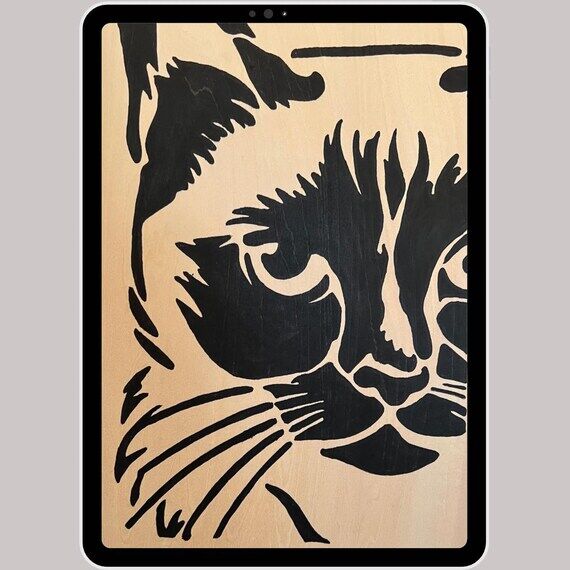 Cat painting on wood canvas....