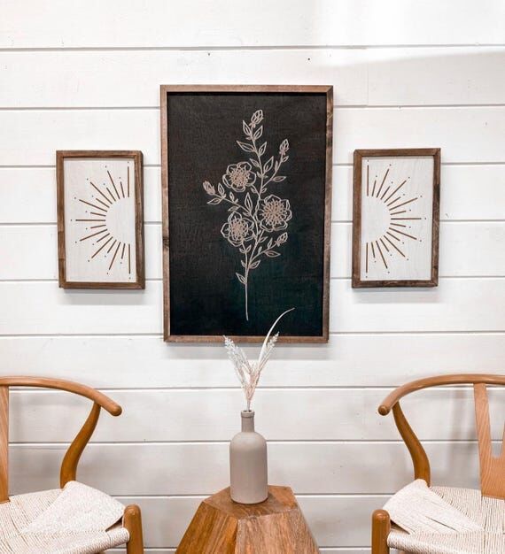 Trendy Flower Wall Art Set | Boho Wall Decor ...