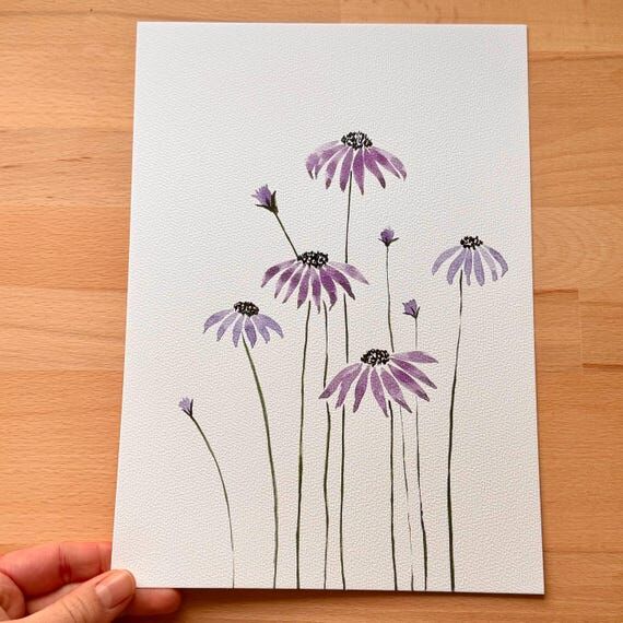 Original Purple Wildflower Watercolor (not pr...