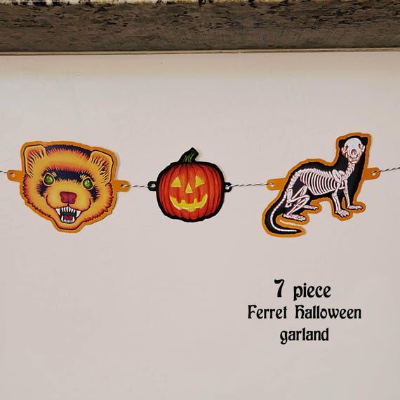Halloween Ferret Garland | Retro Halloween de...