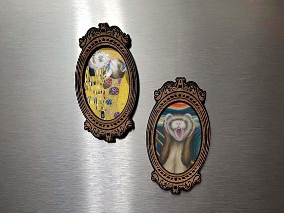 Ferret Magnet Set | Handmade fridge pet art |...