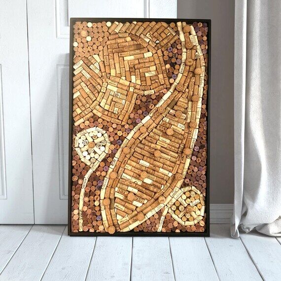 Recycled Wine Cork Sunflower Wall Art Rustic ...