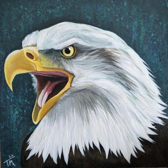 Original Bald Eagle Painting - Eagle Portrait...