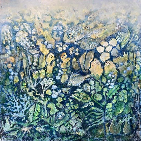 Whimsical Sea Life Art for Kids - Colorful Ab...