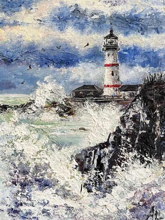 Hand-Painted Textured Oil Painting – Lighth...