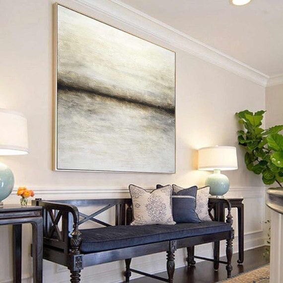 Light Landscape Painting, Large Minimal Artwo...