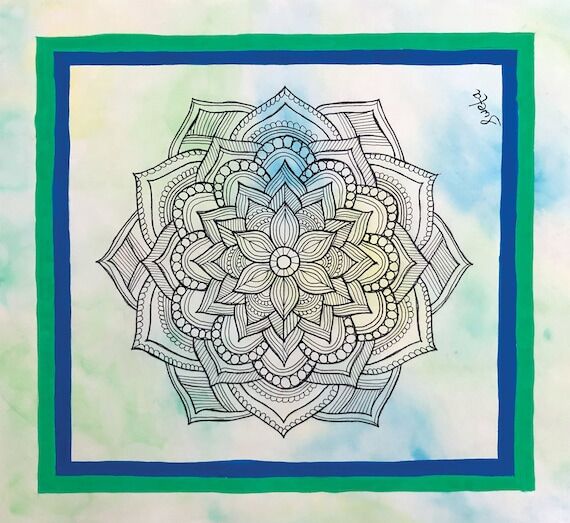 Lotus Mandala Watercolor Painting: Meditation...