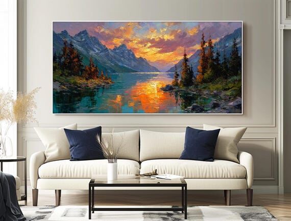 Sunset Landscape Wall Art Original Palette Kn...