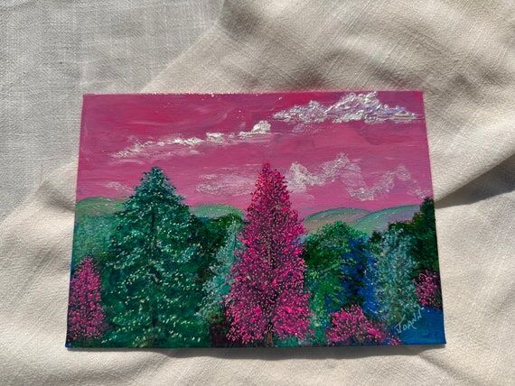 5 (No Social Media) 7 in painting, acrylic paint, pink art, h...