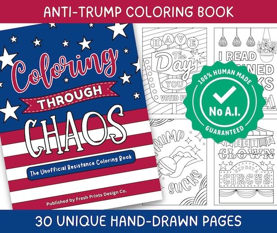 30 Anti Trump Adult Coloring Book Pages: Colo...