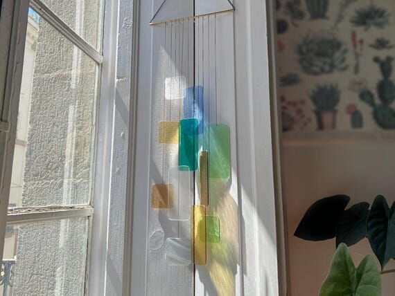 Retro Chromatic Installation: Handmade staine...