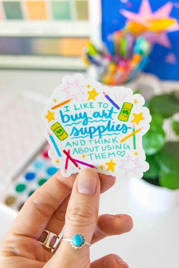 I Like to Buy Art Supplies Sticker – Waterp...