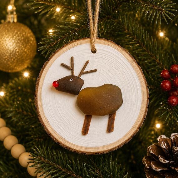 Handmade Reindeer Christmas Ornament Made Fro...