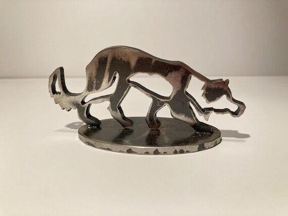 Sneaking Border Collie Sneak Metal Sculpture ...
