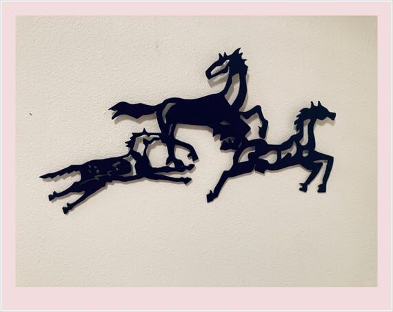 Horse Herd Wall Sculpture Silhouette Artist H...