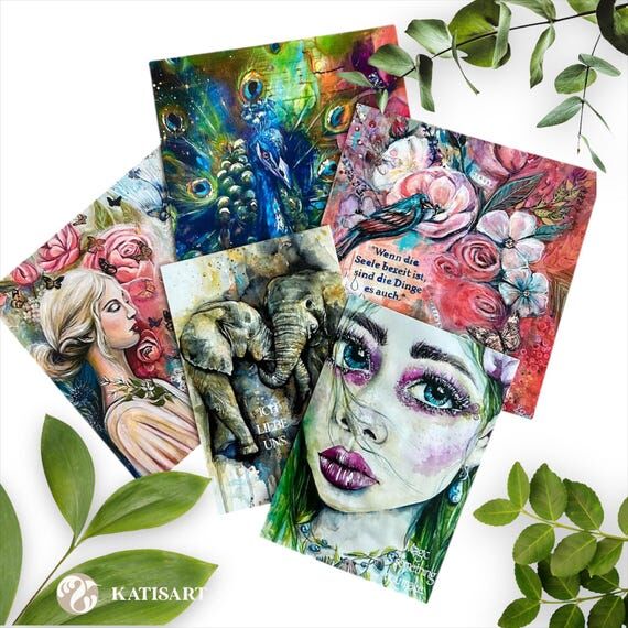 Postcards as art prints in the set "feel...